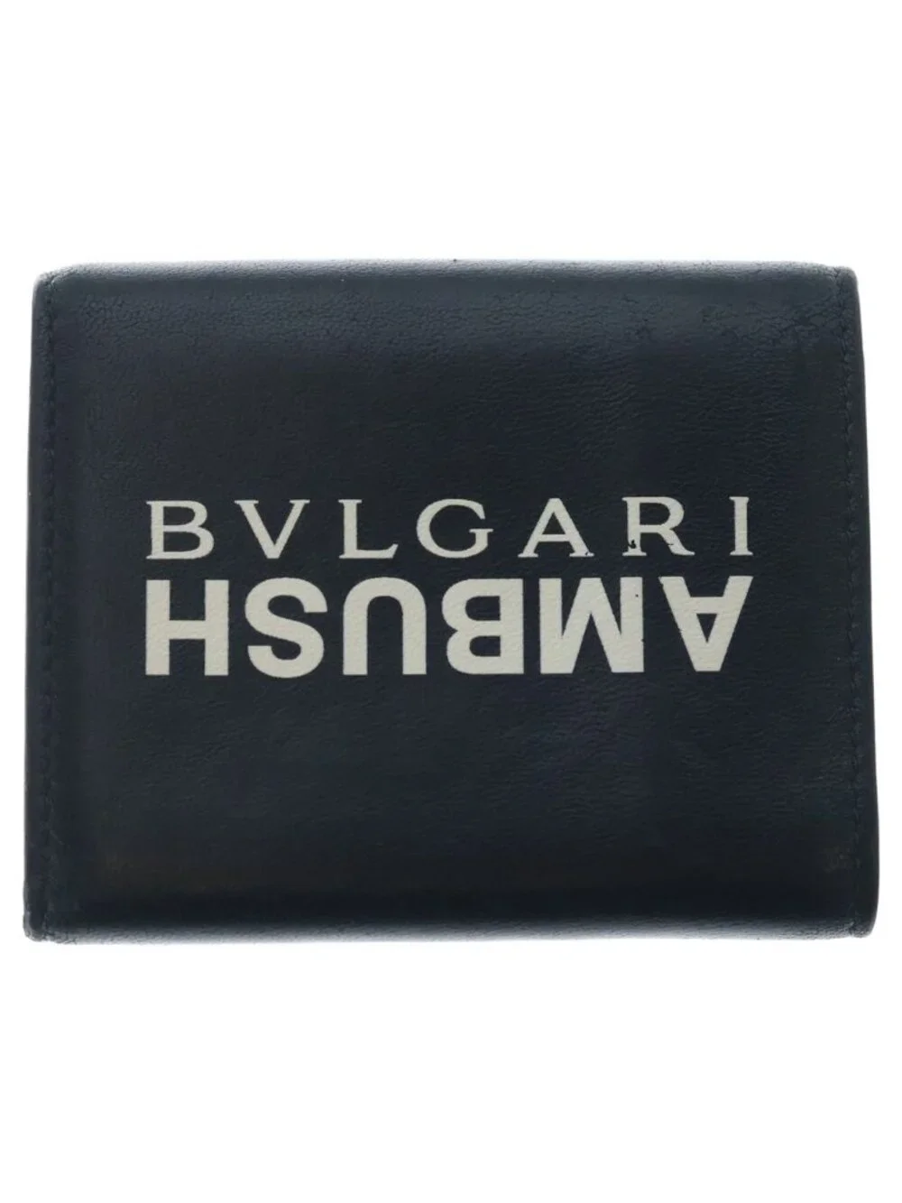 Bvlgari Ambush Wallet Leather Bifold Compact Black